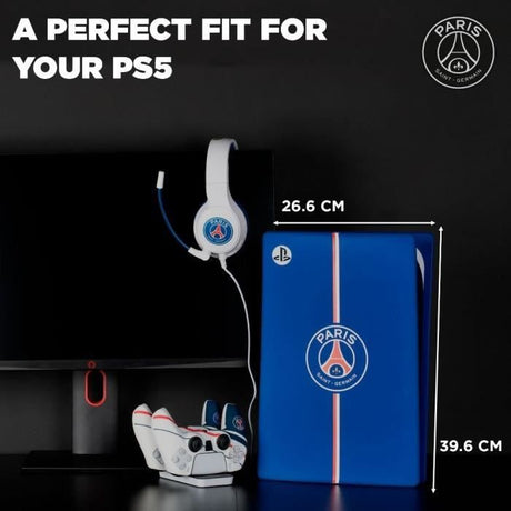 Façade de protection - KONIX - PSG - PS5 - Silicone - Antichoc - Anti-rayures - Bleu