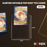 Protege-cartes - KONIX - Hard Sleeves - 25 pochettes - Compatible Magic The Gathering, Pokémon - Transparent