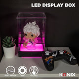 Vitrine LED Display Box pour figurine - KONIX - Compatible Funko Pop / Banpresto Qposket - Éclairage RVB - Câble USB