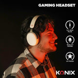 Casque gamer - KONIX - Circum-aural filaire Nexus - Nintendo Switch 2 - Haut-parleurs 40 mm - Micro - Jack 3.5 mm - Blanc