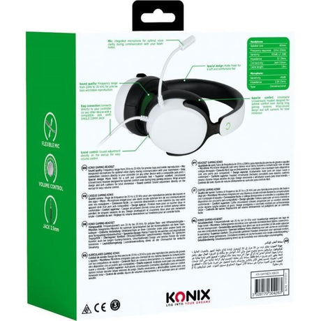 Casque gaming circum-aural filaire - KONIX - Nexus Xbox Series X|S - Haut-parleurs 40 mm - Microphone - Jack 3.5 mm - Câble 1,5 m