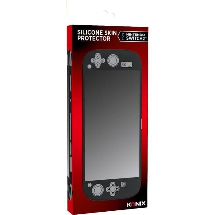 Coque de protection console - KONIX - Nintendo Switch 2 - Silicone - Antidérapant - Antichoc - Anti-rayures - Anti-poussiere - Noir