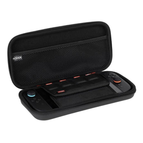 Housse de protection et transport - KONIX - Console Nintendo Switch 2 - Filet rangement accessoires - 8 compartiments jeux - Noir