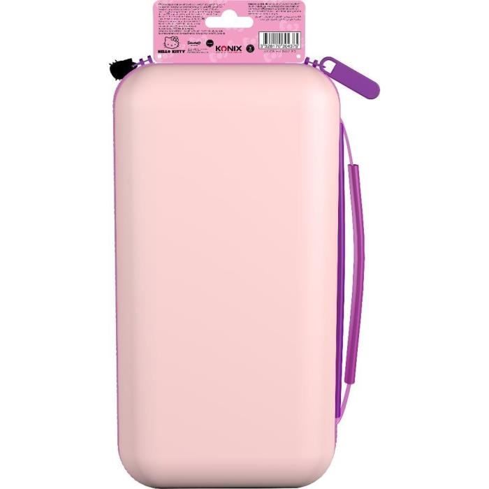 Housse de protection et transport - KONIX - Hello Kitty Nintendo Switch 2 - Rangement accessoires - Motif 3D - Rose