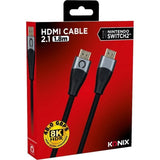 Câble HDMI 2.1 - KONIX - Nintendo Switch 2  - Compatibilité 4K et 8K - Nylon tressé - Longueur 1,8 m - Noir