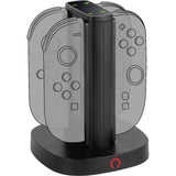 Station de rechargement - KONIX - 2 paires de manettes Joy-Con - Indicateur de charge LED - Connexion USB-A - Noir