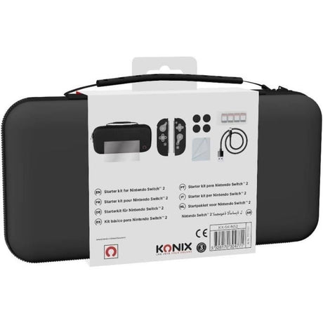 Pack d'accessoires gaming - KONIX - Nintendo Switch 2 - Housse - 4 appuie-pouces - Verre trempé - Boîtier 9 jeux - Écouteurs