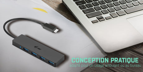 Hub USB Type C I-Tec - 4 ports USB 3.0 (Noir)