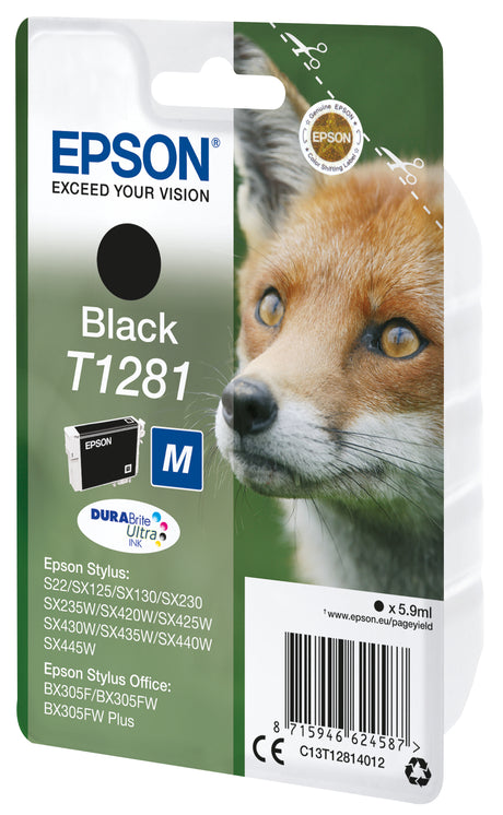 EPSON Cartouche d'encre T1281 Noir - Renard (C13T12814012)