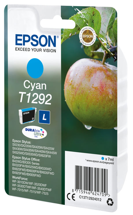 EPSON Cartouche d'encre T1292 Cyan - Pomme  (C13T12924012)