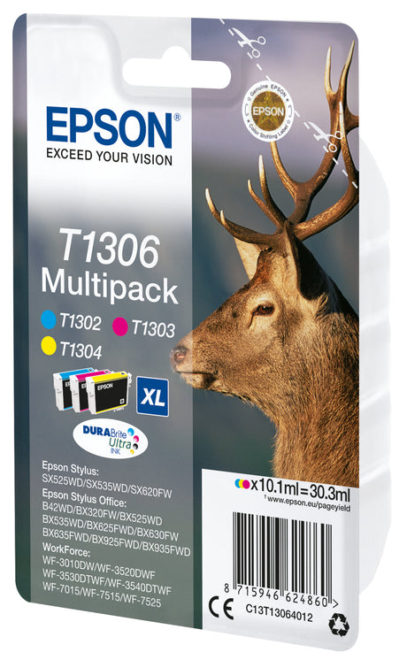 EPSON Multipack T1306 - Cerf - Cyan, Magenta, Jaune (C13T13064012)