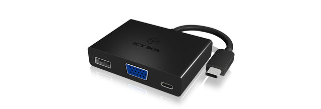 Adaptateur Icy Box IB-DK4032-CP USB 3.1 Type C vers VGA + Type C + USB