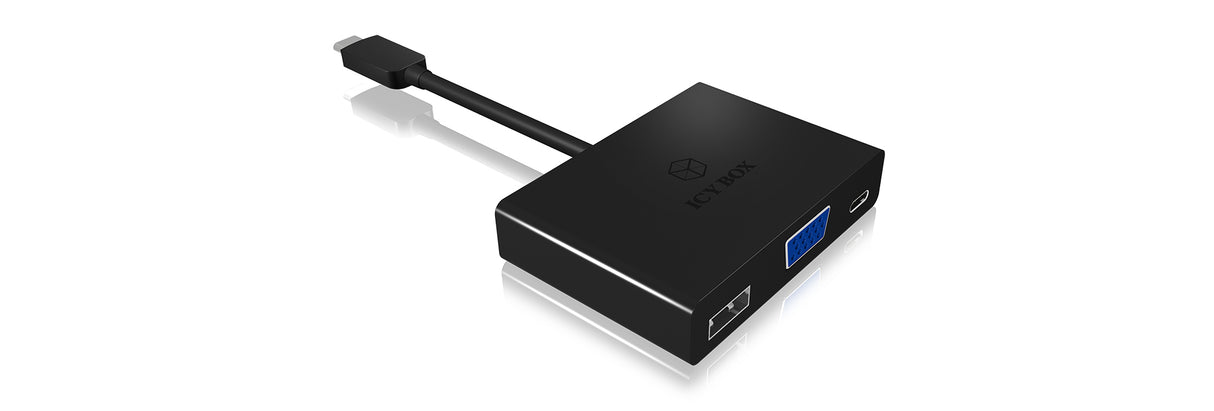 Adaptateur Icy Box IB-DK4032-CP USB 3.1 Type C vers VGA + Type C + USB