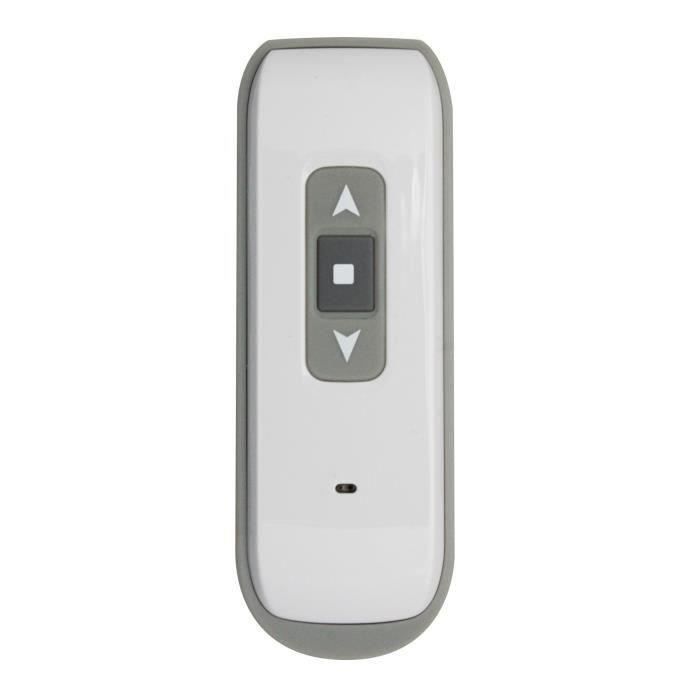 Volet roulant H220 cm x L120 cm PVC recoupable en largeur et hauteur - Manoeuvre électrique radio - Coloris Blanc -