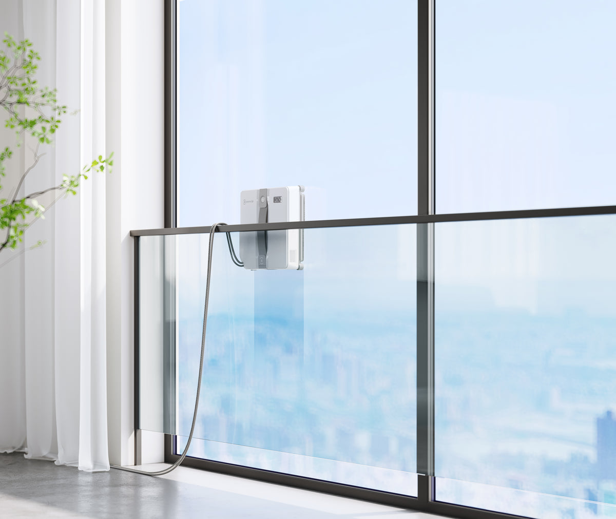 ECOVACS WINBOT Mini - Robot de Nettoyage de vitres - Design Compact - Double Buses avec pulvérisation ultrasonique