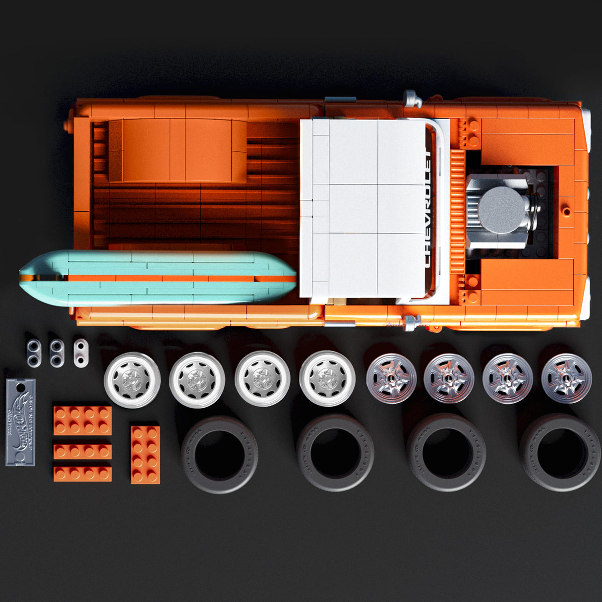 Hot Wheels - Coffret de Construction Custom Chevy Pickup 1962 Mattel Brick Shop - Mattel Brick Shop - JFT20