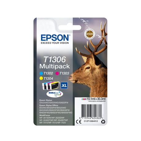 EPSON Multipack T1306 - Cerf - Cyan, Magenta, Jaune (C13T13064012)