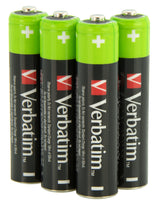 Lot de 4 piles rechargeables Verbatim Premium type AAA (LR03) 1,2V 950mAh