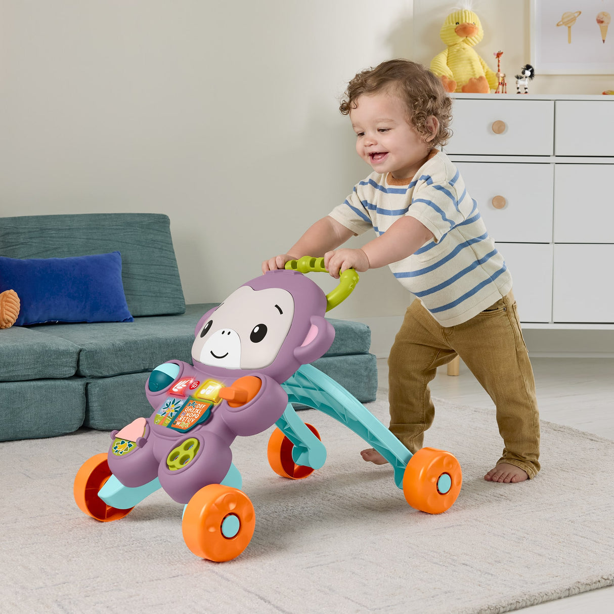 Fisher-Price - Mon Trotteur Singe Violet - Musique, lumieres et activités - Fisher-Price - JGW90