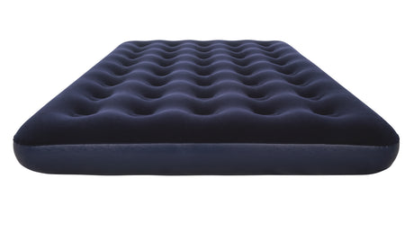 BESTWAY Matelas gonflable floqué Horizon Double + Pompe électrique Sidewinder + Sac – 2 places – Bleu