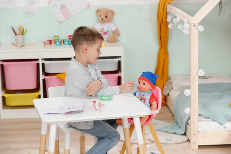 Poupon - BABY BORN - Jonas - 10 fonctions réalistes - 10 accessoires - Bleu et Rouge - 43cm - Des 3 ans
