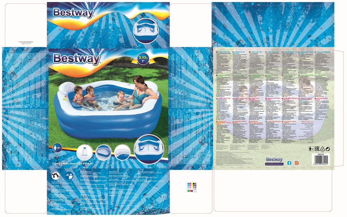 Piscine gonflable - Bestway - Family Fun - 2 anneaux - 575L
