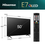 Hisense 50E7NQ - TV QLED 50" (126 cm) - 4K UHD 3840x2160 - HDR10 - TV connecté - 3xHDMI 2.1 - WiFi