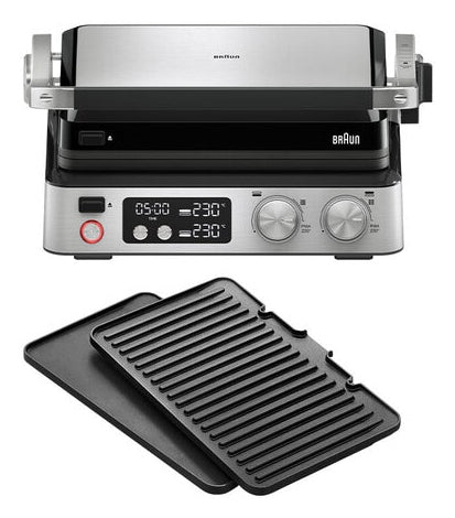 Grill multifonctions - BRAUN - Multi Grill 7 - 2000 W - 3 positions de chauffe - Noir / Acier