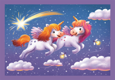 CLEMENTONI - Puzzle 4 en 1 - A Day with Unicorns