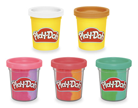 PlayDoh Mes Glaces Arc-en-Ciel, Pâte a modeler, Machine a Creme Glacée factice, 5 pots de 56 g  et accessoires, des 3 ans