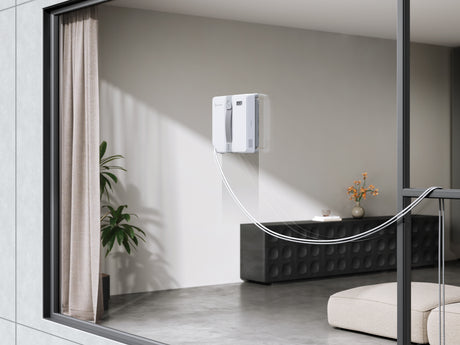 ECOVACS WINBOT Mini - Robot de Nettoyage de vitres - Design Compact - Double Buses avec pulvérisation ultrasonique
