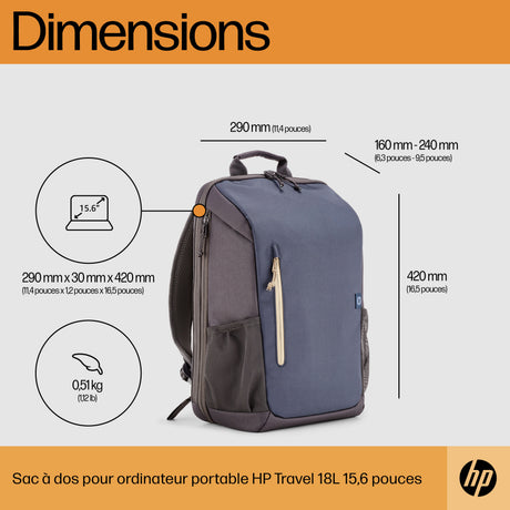 Sac à Dos Ordinateur Portable HP Travel 15,6"max (Noir)