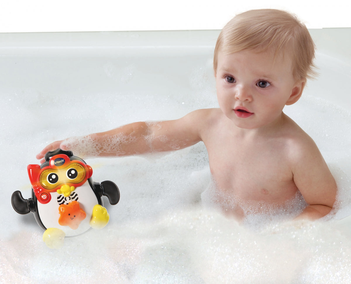 Jouet de Bain interactif VTECH BABY - Gédéon, Champion de Natation - Pingouin Nageur pour Bébé des 1 an