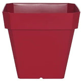 Pot de fleurs carré - RIVIERA  - Soleilla - Plastique - 49 x 49 x H 50 cm - 65 L - Rouge