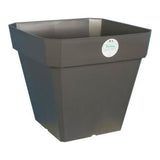 Pot de fleurs carré - RIVIERA - Soleilla en plastique - 49 x 49 x H 45 cm - 65 L - Gris pailleté