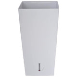 Pot de fleurs carré - RIVIERA - Eva New en plastique - 28 x 28 x H 52 cm - 31 L - Blanc