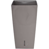Pot de fleurs carré - RIVIERA - Eva New - Plastique - 28 x 28 x H 52 cm - 31 L - Taupe