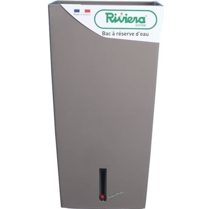 Pot de fleurs carré - RIVIERA - Eva New - Plastique - 28 x 28 x H 52 cm - 31 L - Taupe