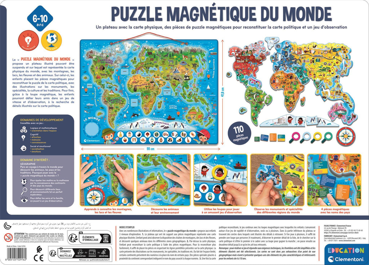 CLEMENTONI - Puzzle magnétique du monde
