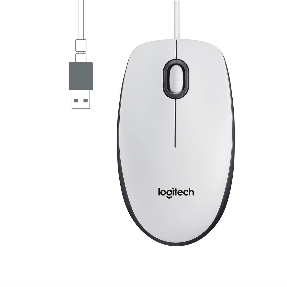Souris filaire Logitech M100 (Blanc)
