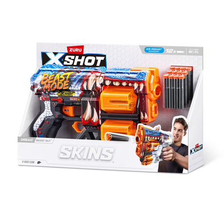 Lanceur de fléchettes - ZURU - X-SHOT Dread - Canons rotatifs doubles - 7 designs - Portée 27 m