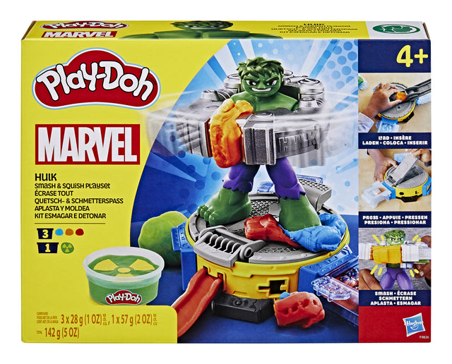 Play-Doh Hulk Écrase tout, coffret pâte a modeler avec figurine Hulk, a partir de 4 ans, Marvel