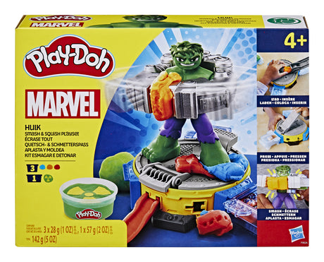 Play-Doh Hulk Écrase tout, coffret pâte a modeler avec figurine Hulk, a partir de 4 ans, Marvel