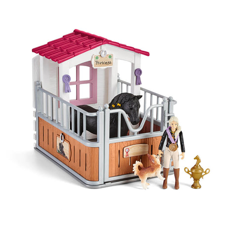 Box avec Tori et Princess, Extension pour écurie schleich avec 26 éléments inclus dont 1 cheval schleich, coffret figurines pour