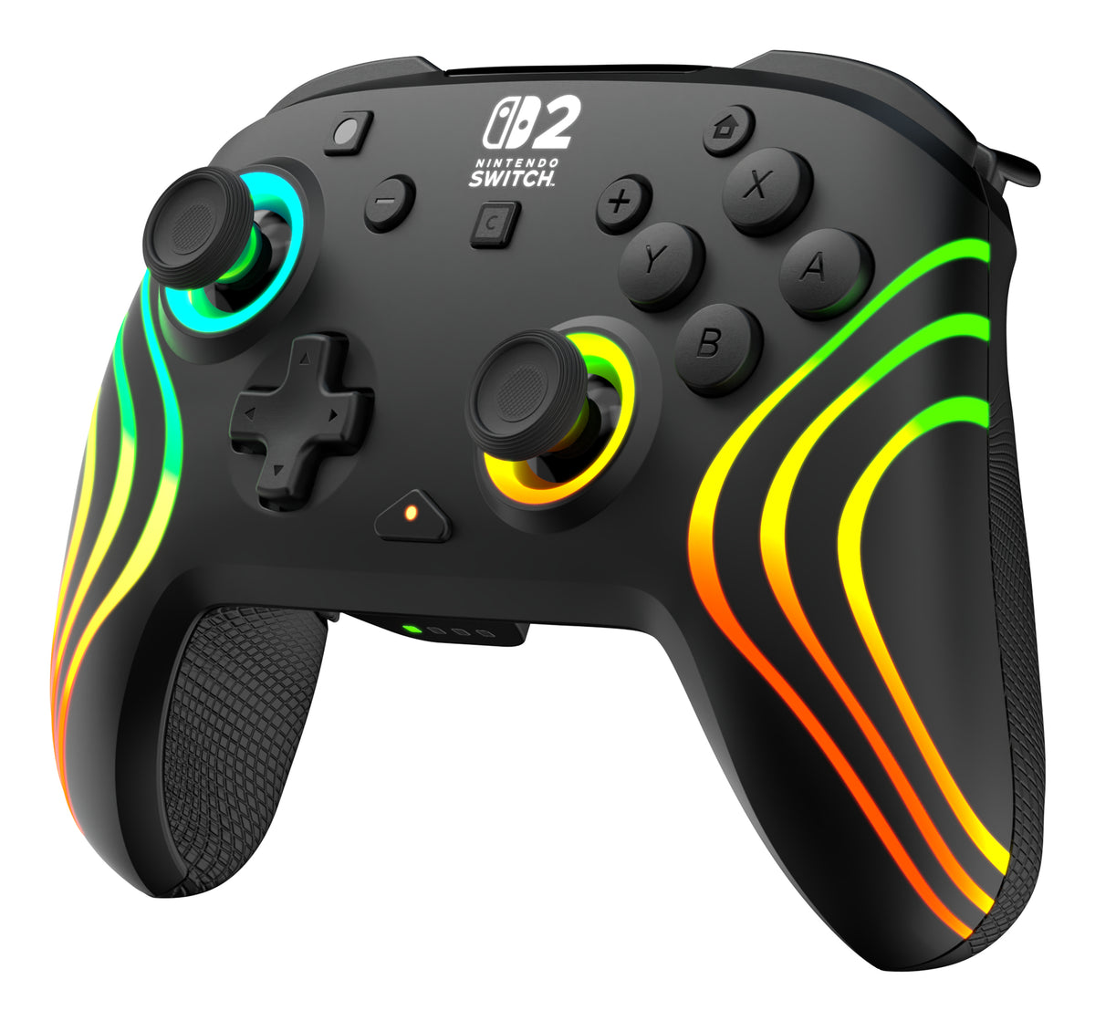 Manette de jeu - Nintendo Switch 2 - Afterglow Wave - RGB - Sans fil - Noir - Turtle Beach