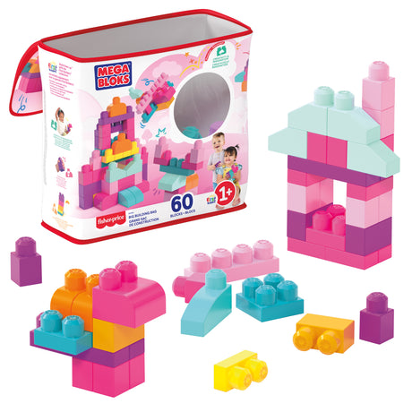 Mega Bloks - Sac Medium Rose 60 briques - Briques de construction  - 12 mois et + DCH54
