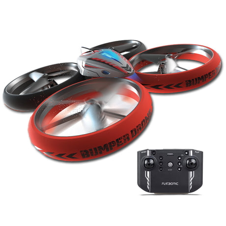 Drone Télécommandé - FLYBOTIC - Bumper Drone Lit - 17 cm - rouge et noir - des 8 ans