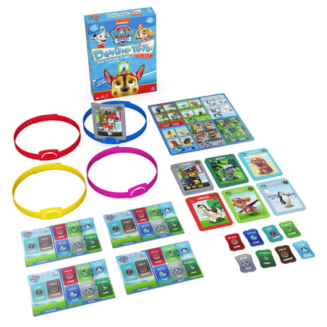 Devine Tete Pat Patrouille, Jeu de Société, Bandeaux et Devinettes, Version Française, Jeu Enfant des 4 ans