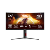 Ecran PC Gamer incurvé - AOC - 34'' - WQHD - 180Hz - Dalle Fast VA - 0,5ms - Réglable en hauteur - CU34G4