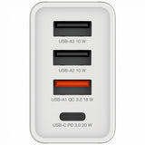 Chargeur secteur Verbatim GaN 3x ports USB-A + 1x port USB-C 30W (Blanc)